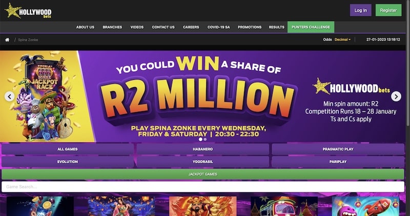 hollywoodbets spina zonke main page